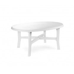 Table en plastique - blanche - Danubio ovale polypropylène blanc - 165 cm
