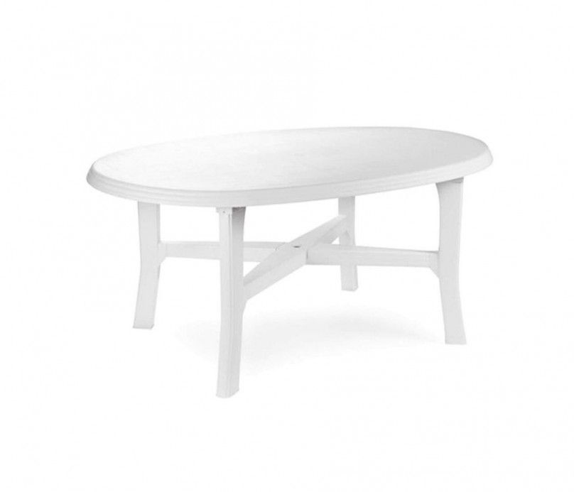 Table ovale extérieurs en plastique blanc Danubio Sarzeau Vannes