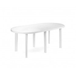 Grande table ovale d'exterieure en plastique blanc Sarzeau Vannes