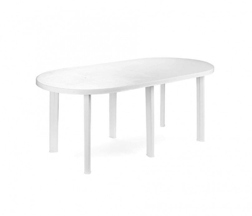 Grande table ovale d'exterieure en plastique blanc Sarzeau Vannes