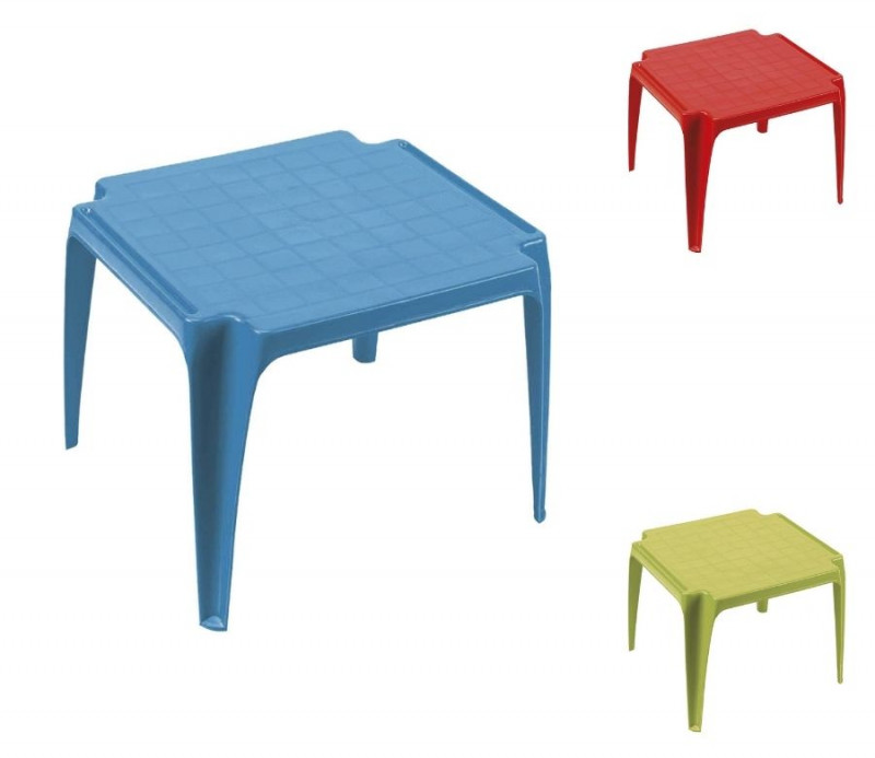 Table basse enfant ou d'appoint empilable plastique bleu, rouge ou vert anis