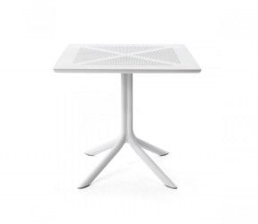 Table résistante, légère et pour petits espaces intérieure-extérieure Clipx 70 blanche polypropylène Nardi