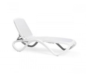 Bain de soleil  OMEGA Nardi Blanc - toile blanc - transat resine assise haute