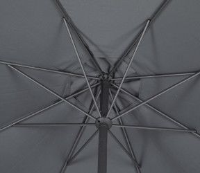 parasol rond loompa 3 mètres gris toile ardoise