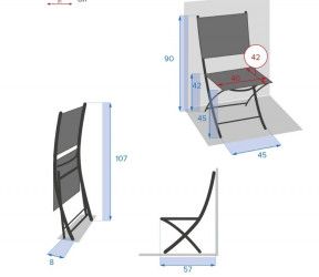 chaise alu essentia hesperide dimensions