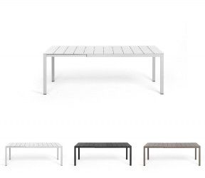 table résistante, extensible jusqu'à 2.10 mètres intérieure-extérieure rio blanc aluminium Nardi