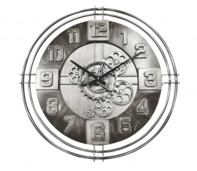 Horloge à engrenage en bois et métal 60cm - décoration murale Sarzeau Vannes