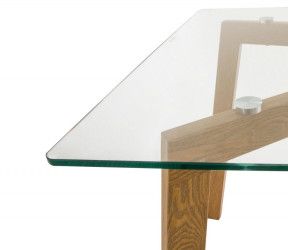 Table à manger TAHO - verre et bois 150x80x75 Sarzeau Vannes
