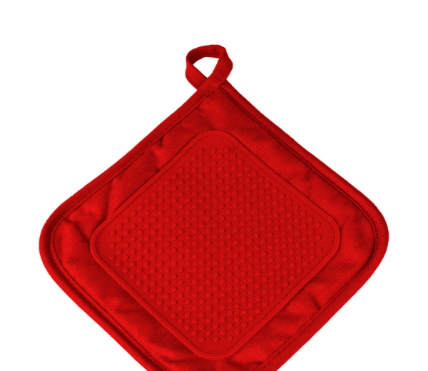 Manique de cuisine en silicone et polycoton rouge 18 x 18 cm Sarzeau Vannes