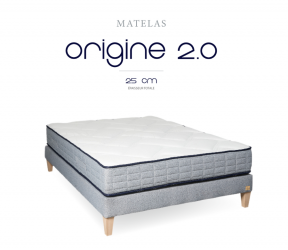 Matelas ORIGINE2.0 épaisseur 25 cm fabrication Française ressorts et mousse Sarzeau Vannes