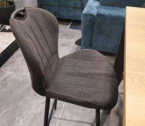 chaise de bar vintage SYRACUSE Anthracite pieds métal noir