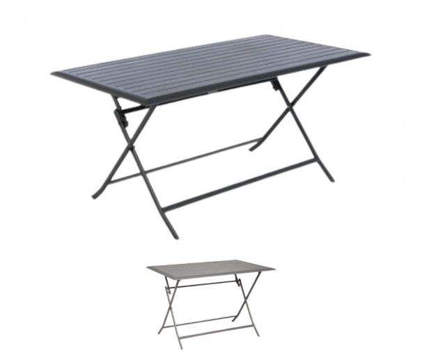 Table pliante en alu rectangle 6 places AZUA - graphite ou tonka