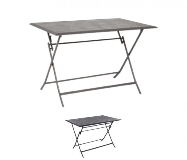 Table pliante en alu rectangle 4 places AZUA - graphite ou tonka