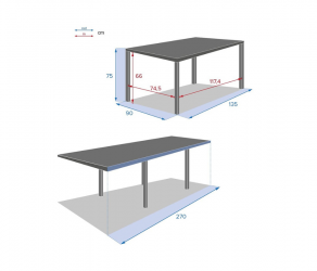 table extensible 6/10 places dimensions