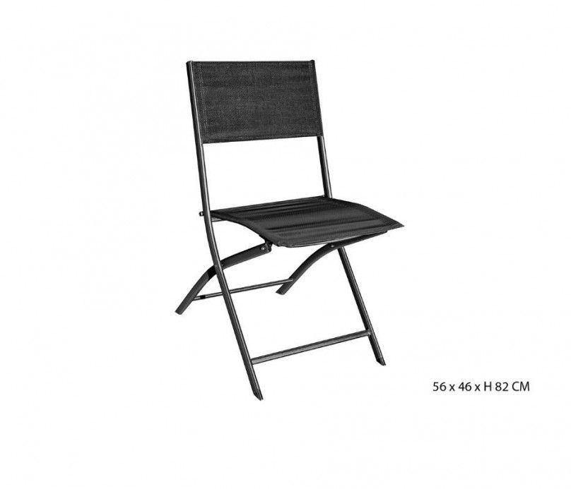 Chaise pliante de jardin ou d'appoint gris anthracite texaline et acier