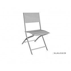 Chaise pliante de jardin ou d'appoint gris clair texaline et acier